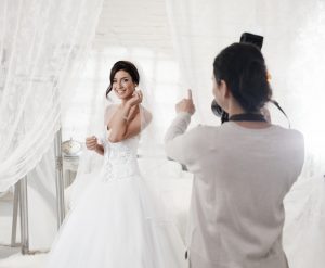 Bride posing for a photo