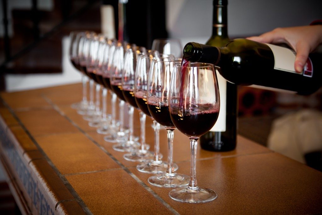 Wine glass in line