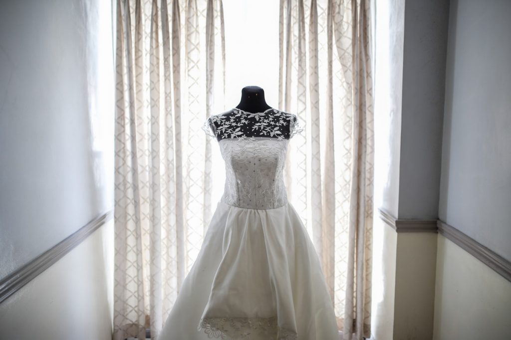 bridal gown on a mannequin